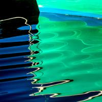 Reflection, Green Boat, Lagoon 2015 by Alison Shaw