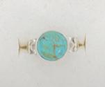 9-23-482 Turquoise Sante Fe Ring Sterling 22k by Ross Coppelman