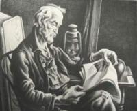 Old Man Reading by Thomas Hart Benton
