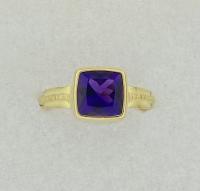 9-10-973 Tapered amethyst ring 18k by Ross Coppelman
