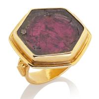 9-10-936 Watermelon tourmaline ring by Ross Coppelman