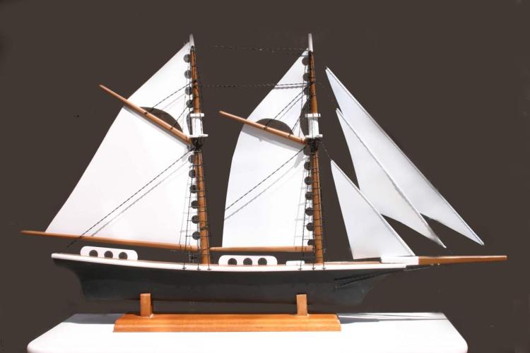 Frank Adams inspired Two Masted Fisherman Stay Sail  Model by Robert Levine