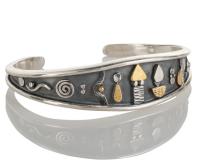2-22-370 heavy tapered hiero cuff bracelet by Ross Coppelman