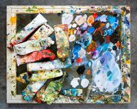 Paint, Palette Knife & Palette, Kenneth Vincent Studio, West Tisbury 2015 by Alison Shaw
