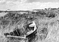 Wrecked boat, Menemsha Harbor, Martha's Vineyard, MA ca 1960 by Alfred Eisenstaedt