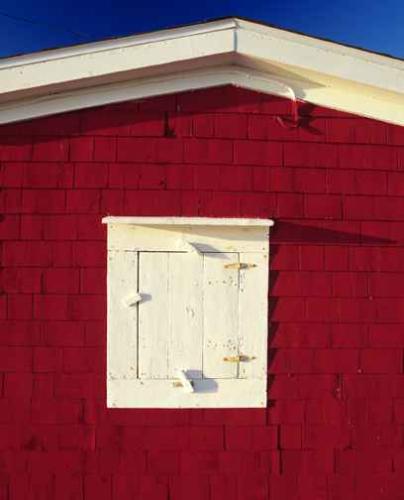 Red Building, Blue Rocks, Nova Scotia 2004 by Alison Shaw