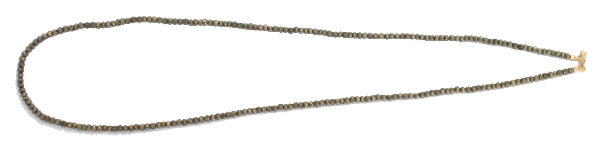 6-3-292 3mm faceted pyrite necklace by Ross Coppelman