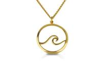 7-7-467 circle open wave pendant, 18kY, small 3/4" h by Ross Coppelman