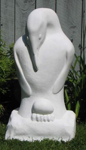 Marble Penguin with Egg by Ben Cabot