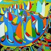 Harbor Sailing by Claudio Gasparini