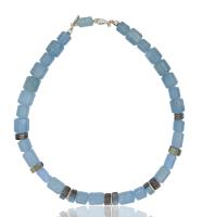 6-3-447 Aquamarine and Labradorite Necklace by Ross Coppelman