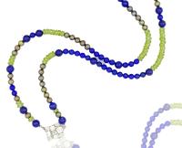 6-3-406 Lapis, Peridot and Pearl Necklace by Ross Coppelman