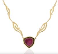 6-10-133 Watermelon Tourmaline Necklace by Ross Coppelman