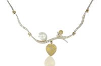 6-22-48 Pearl Branch Landscape Necklace by Ross Coppelman