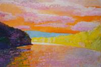 Orange Sky, Orange River, 1991 by Wolf Kahn