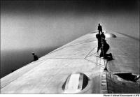 Repairing the Hull of the Graf Zeppelin, during flight, 1934 by Alfred Eisenstaedt