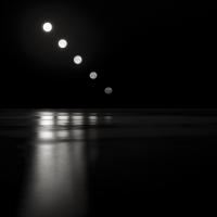 Moon Setting Over the Sea, San Diego, CA 2014 by David Fokos