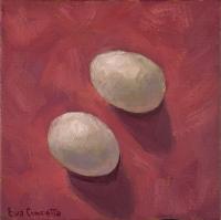 Eggs on Red by Eva Cincotta